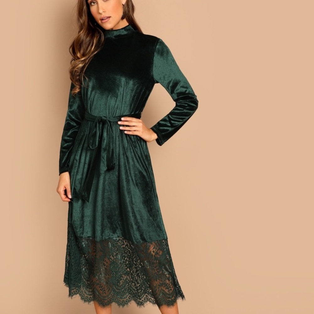 COPY - Hunter green velvet dress